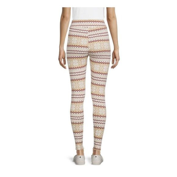 Time and Tru Womens Ivory FairIsle Leggings Size Large 12-14 New - Picture 4 of 5